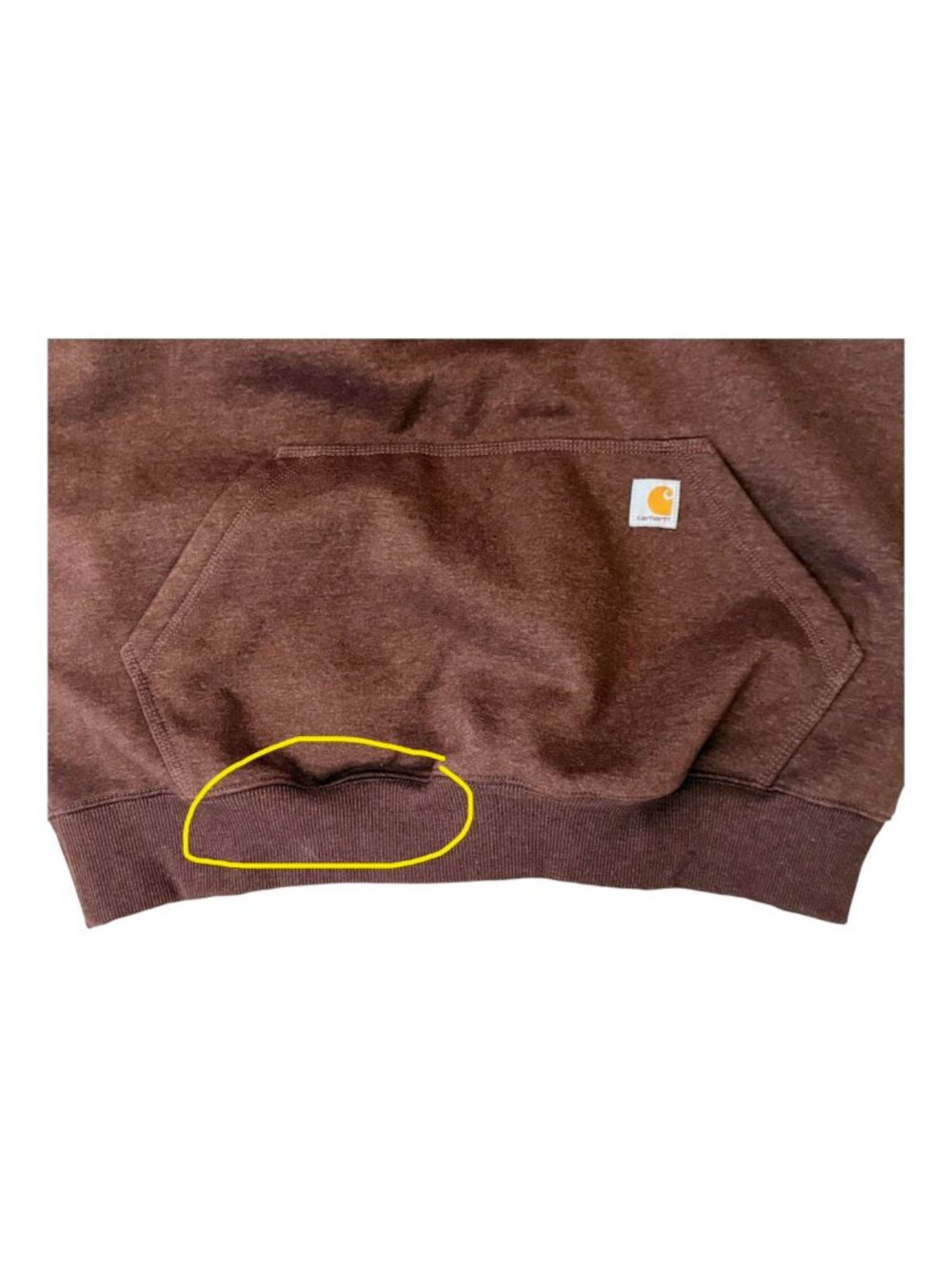 Carhartt Rain Defender Loose Fit 1/4-Zip Hoodie Brown XL Tall XLT Workwear - Picture 3 of 8